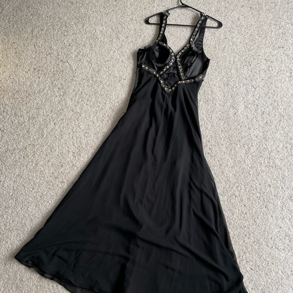 Black Bling Formal Dress with Slit